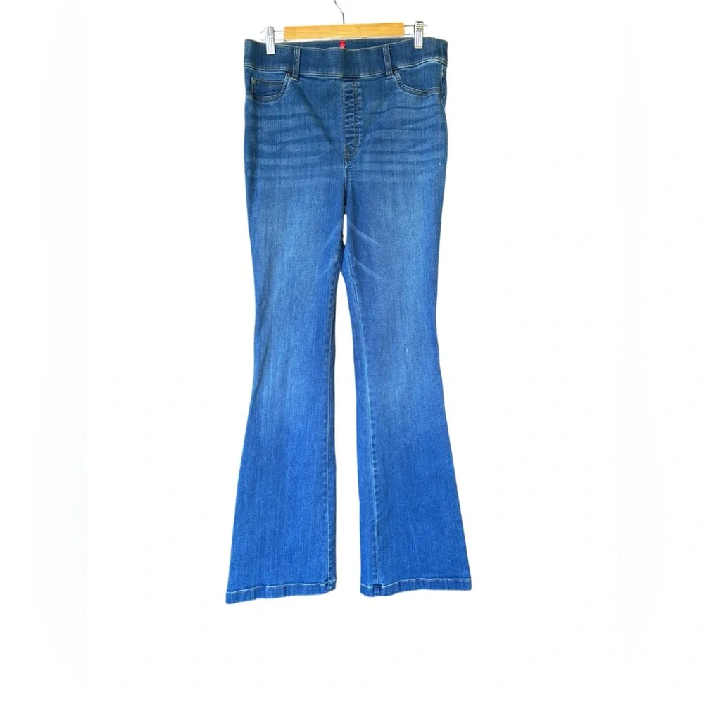 Spanx Blue Flare Jeans Women's XL High Rise Pull-On